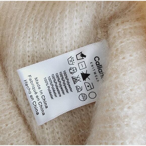 Callahan Revolve Genny Fuzzy Eyelash Knit Midi Skirt Cream White XS Cozy - Picture 7 of 16